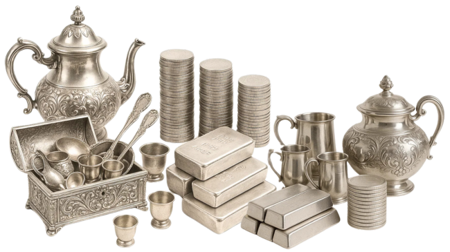 Silver Articles Coin & Bars 3