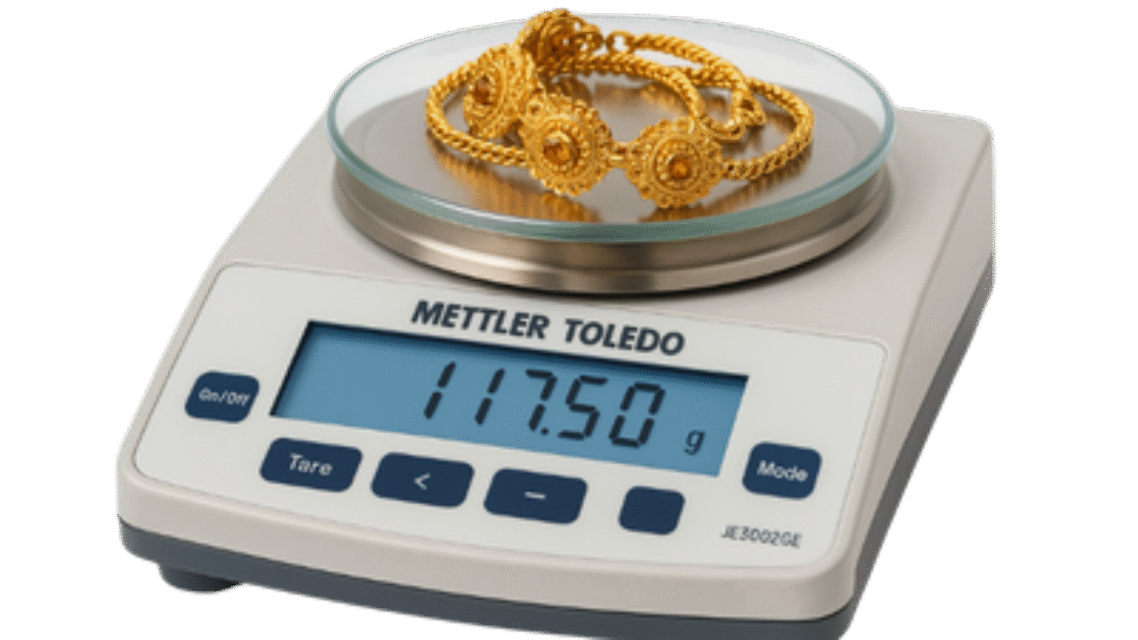 Gold on weighing scale
